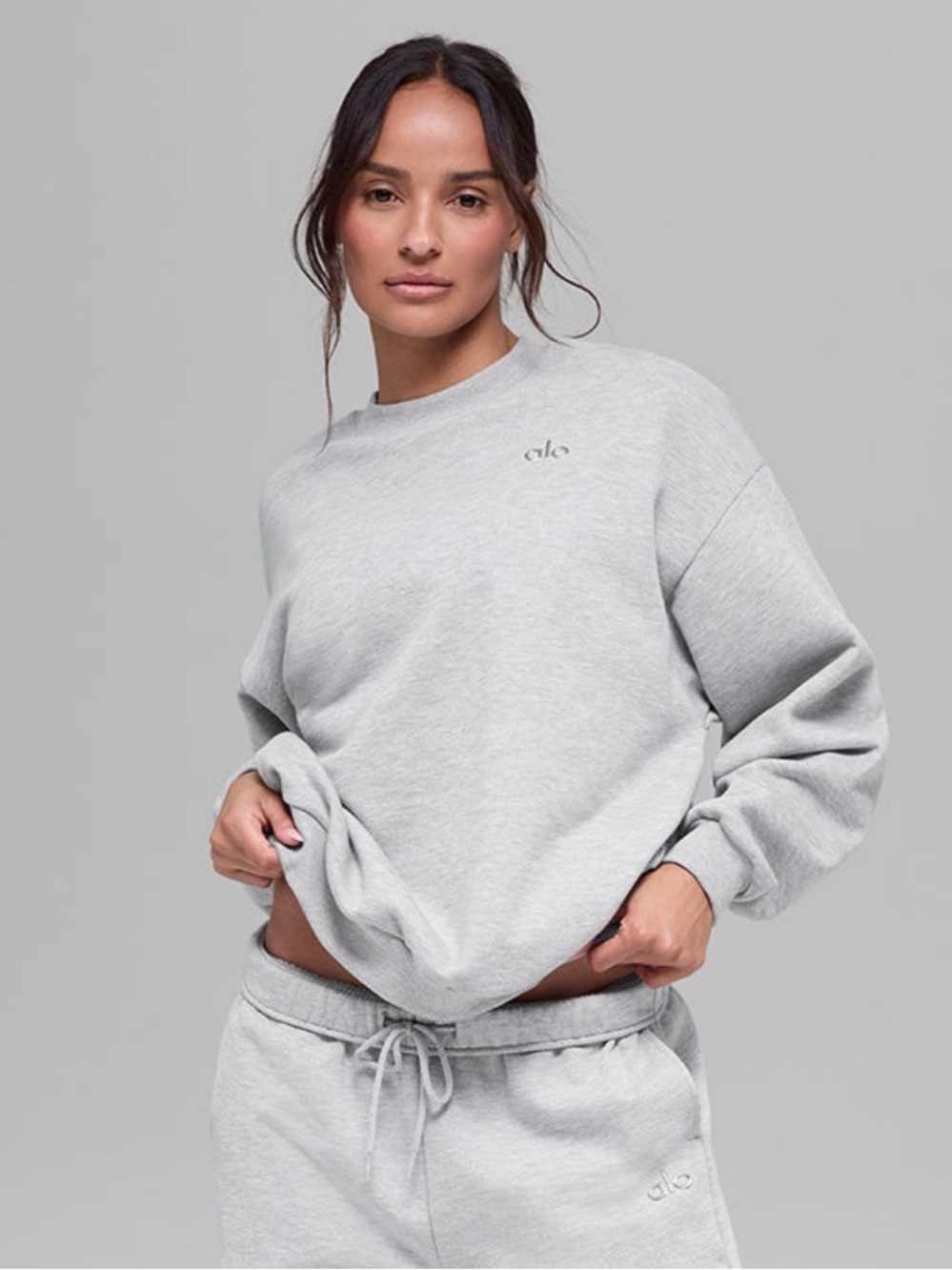 ALO Yoga Light Grey Crewneck Sweatshirt
